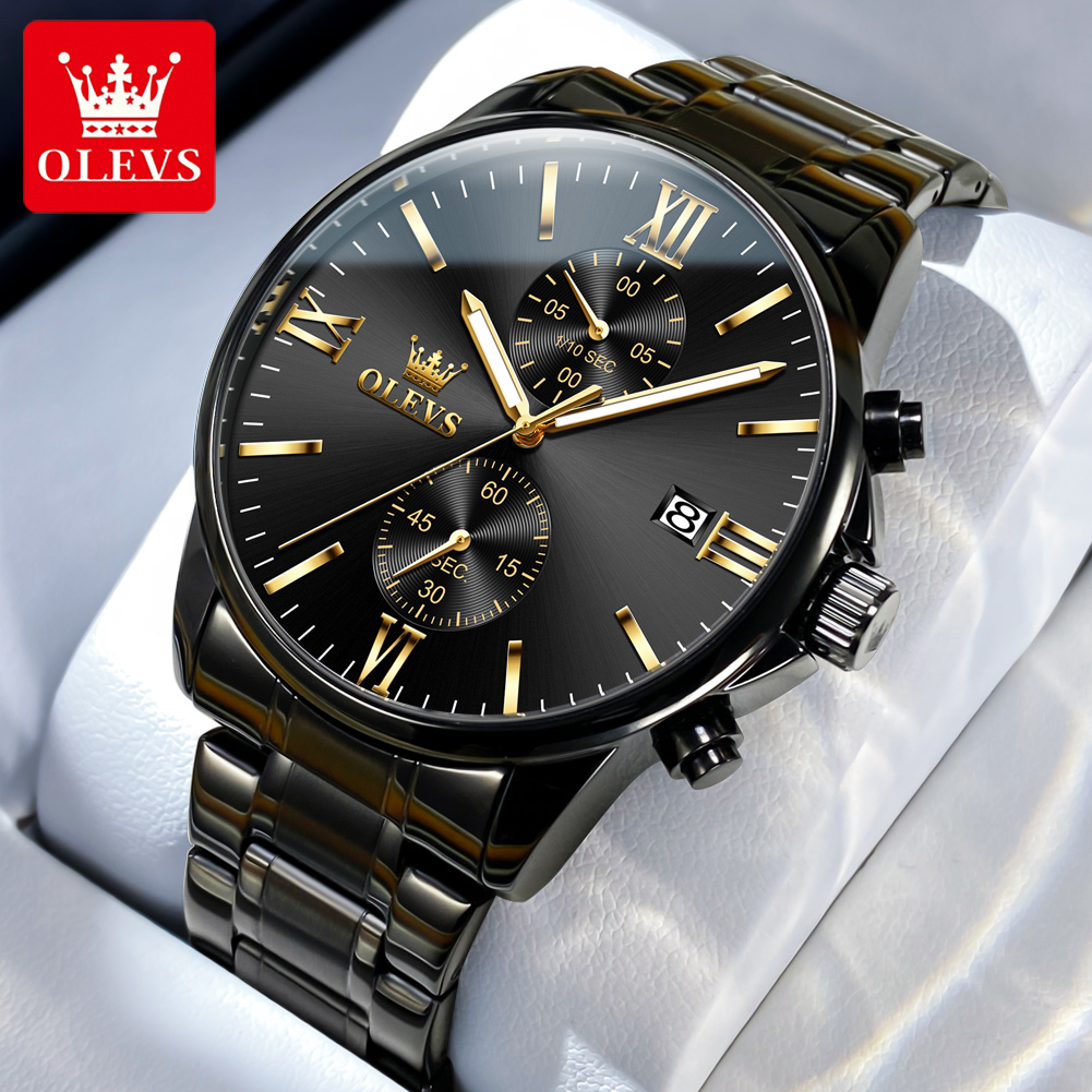 Smartwatch Watches For Men Brands - OLEVS 2886 Classic Black Quartz Watch