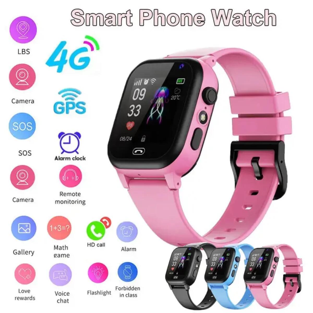 Smartwatch Watches For Girls - Kids Smart Watch 4G Multifunctional Waterproof