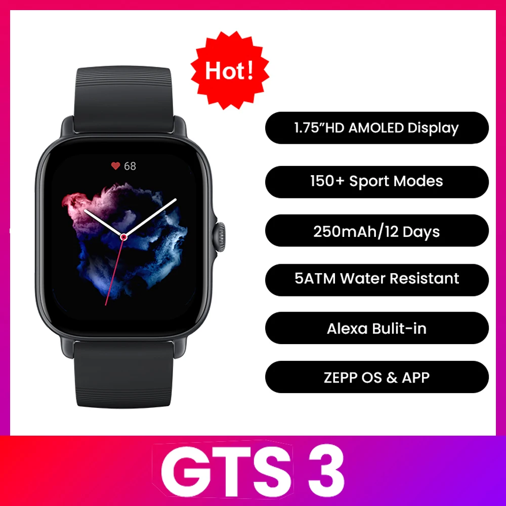 Smartwatch Timex Watches For Men - Amazfit GTS 3 Smartwatch 5ATM Waterproof