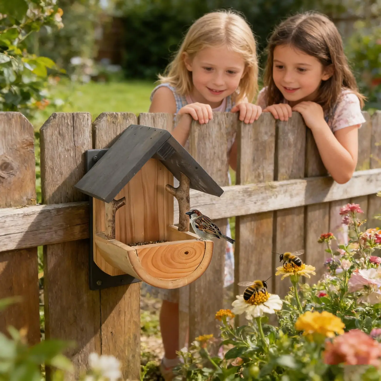 Wall Mount Wooden bird feeder  - Watch S 评论和价格
