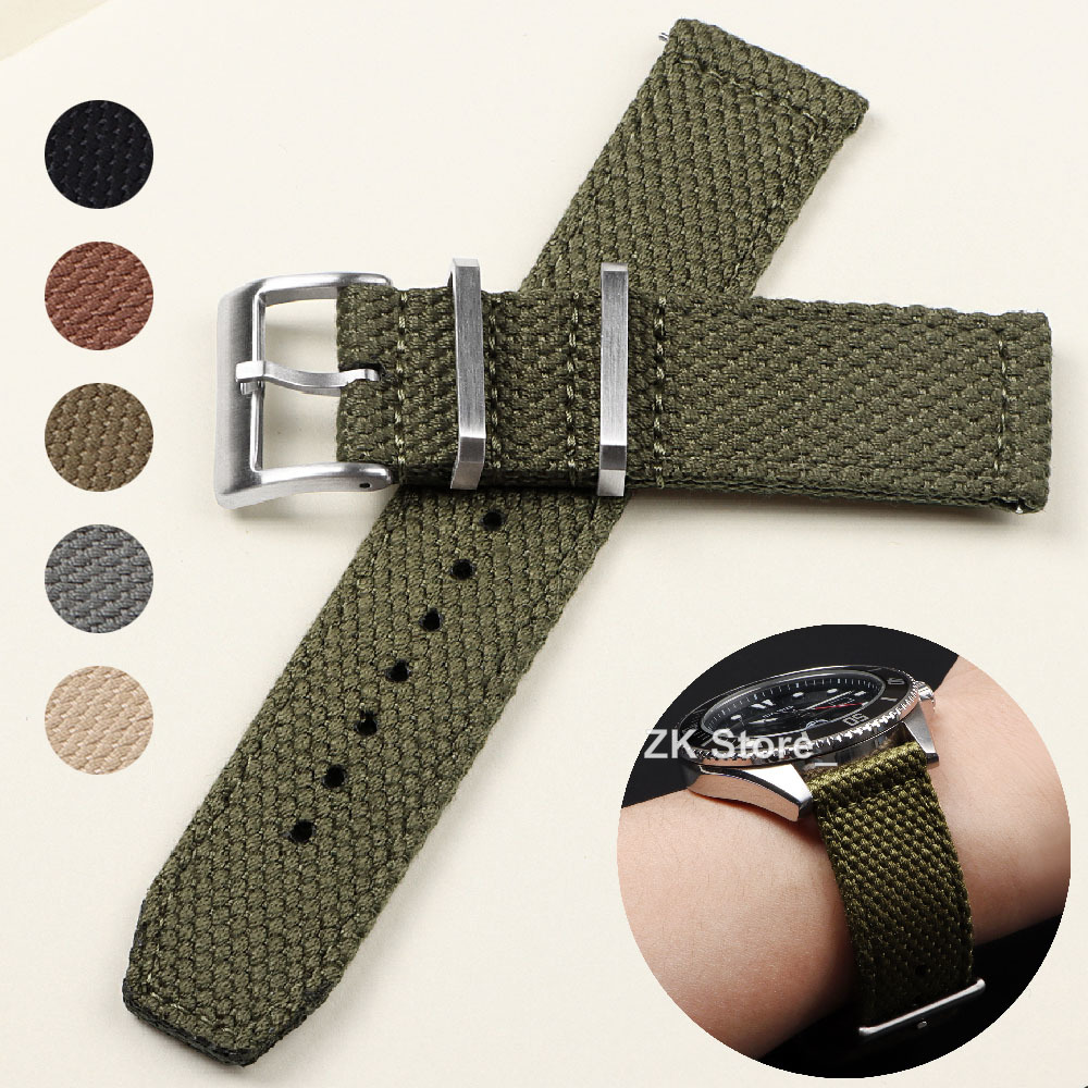 Linen Nylon Watch Straps 20mm  - Smartwatch Army Watches For Men 评论和价格