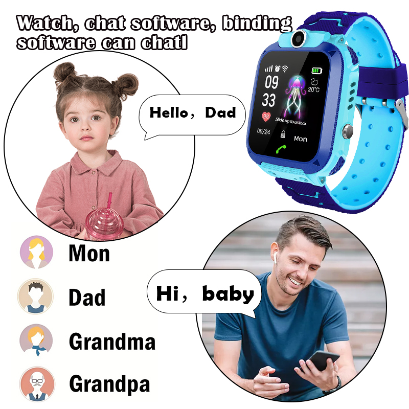 Q12B Kids Smart Watch with SOS - Smartwatch Watches For Kid Boy With Gps 评论和价格