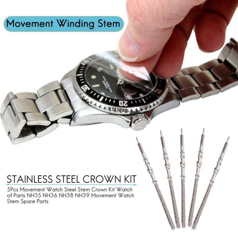 5Pcs Movement Watch Steel Stem - Watch Crown Stem 评论和价格