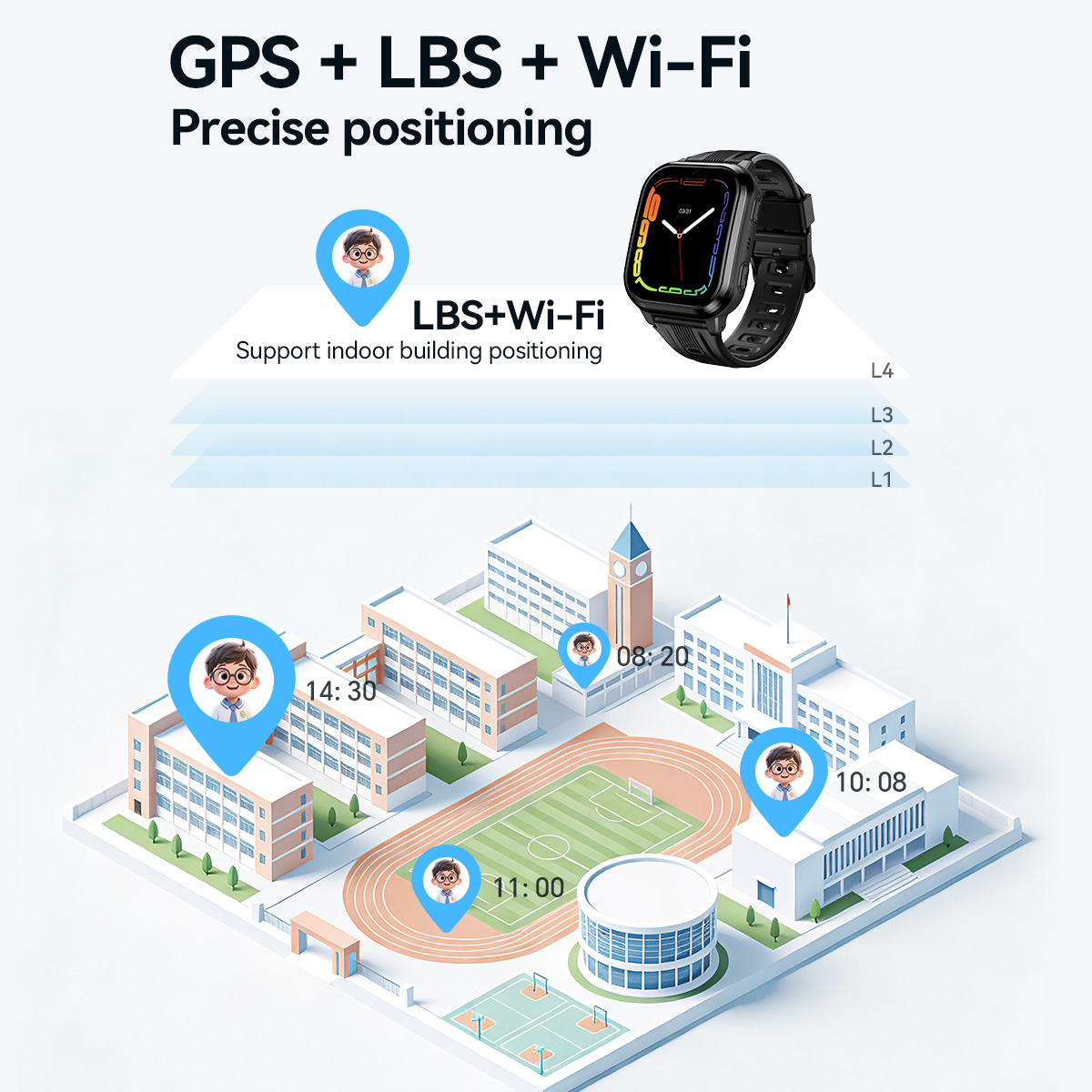 HOCO Y108 1.69inch HD LCD Curv - Smartwatch Watches For Kid Boy With Gps 评论和价格