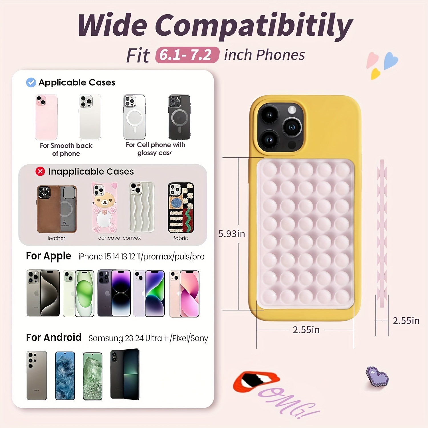 2pcs Double-Sided Silicone Suc - Watch S 评论和价格